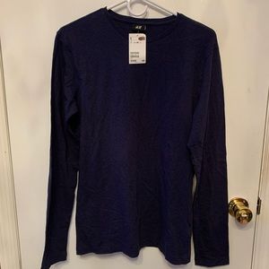 NWT h&m Mens navy long sleeve tee